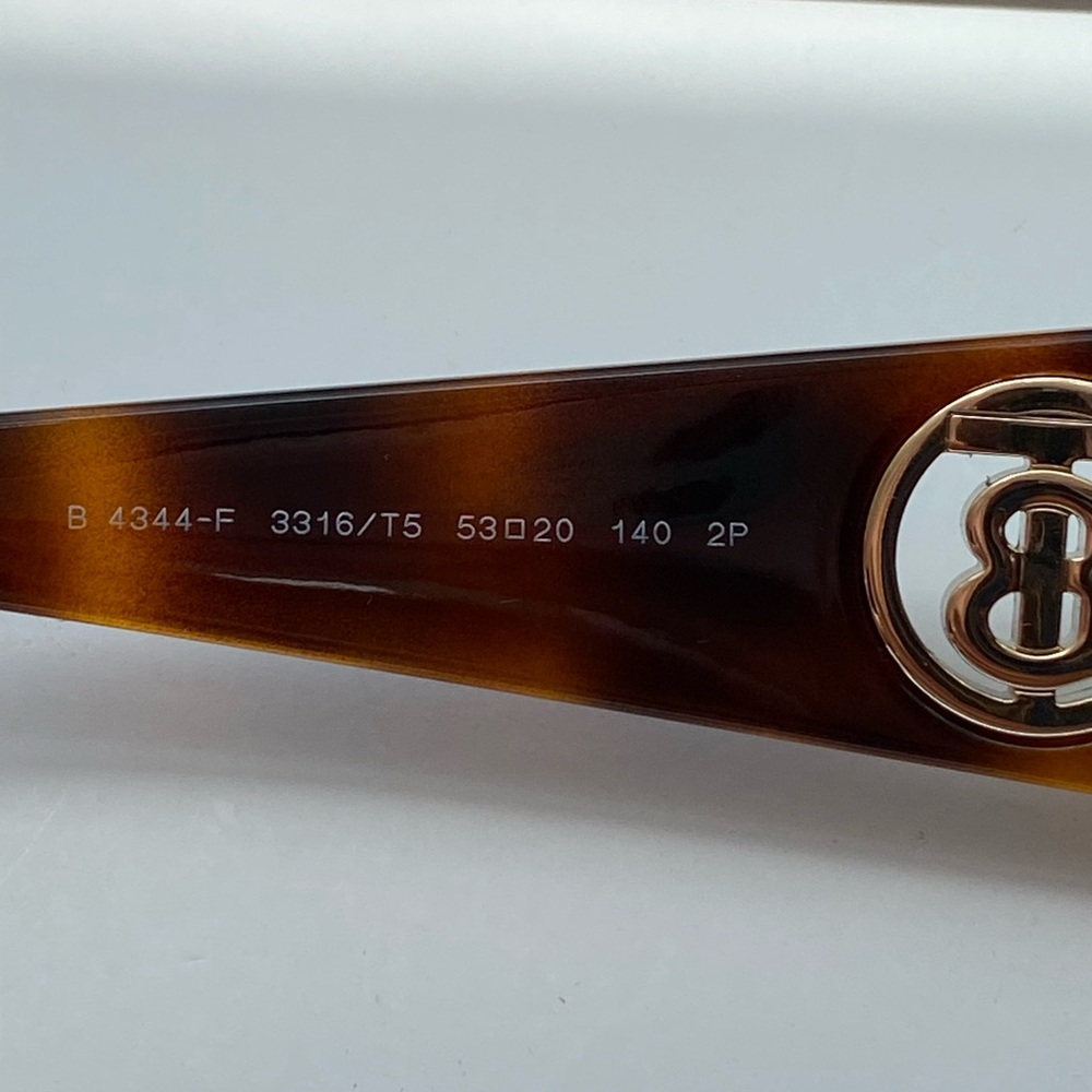 New  - Burberry Havana Brown New Be4344 3316/13 Women 4344 Sunglasses - Picture 8 of 14